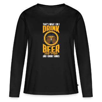 Sarkasmus Menschen Misanthropie Gemein - Frauen Premium Bio Langarmshirt - Schwarz - Vorne - Julia (174cm)