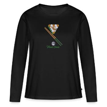 jeu de planète, billard, planète, planète, terre, jeu - T-shirt manches longues Premium bio Femme - noir - Devant - Julia (174cm)