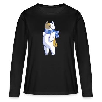 Bob die katze coquet - Frauen Premium Bio Langarmshirt - Schwarz - Vorne - Julia (174cm)