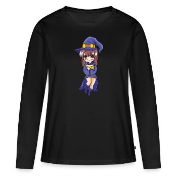 Sorcière - T-shirt manches longues Premium bio Femme - noir - Devant - Julia (174cm)
