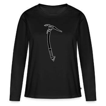 Eispickel Klettern 2 - Frauen Premium Bio Langarmshirt - Schwarz - Vorne - Julia (174cm)