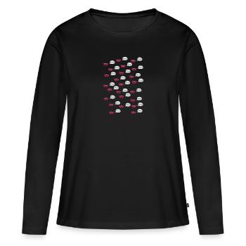 Haricots - T-shirt manches longues Premium bio Femme - noir - Devant - Julia (174cm)