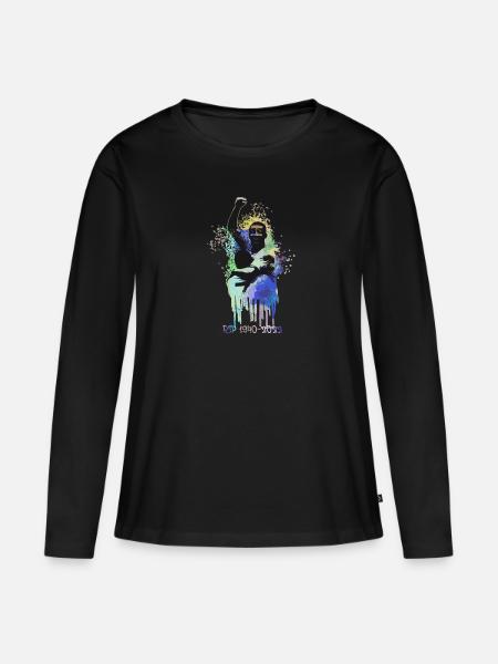 pele,fußballer,rip,brazilianer, graffiti - Frauen Premium Bio Langarmshirt - Schwarz