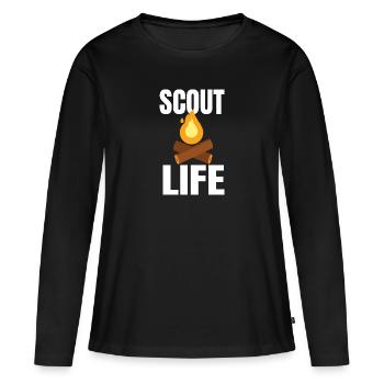 SCOUT: Scout Life - T-shirt manches longues Premium bio Femme - noir - Devant - Julia (174cm)