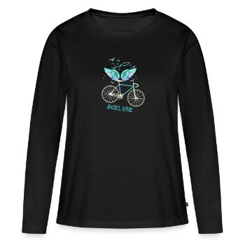 engelsflügel,flügel,angelwings,fahrrad,angelbike - Frauen Premium Bio Langarmshirt - Schwarz - Vorne - Julia (174cm)