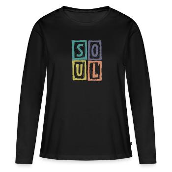 Âme - T-shirt manches longues Premium bio Femme - noir - Devant - Julia (174cm)