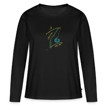 Algus par Ezra Spirit - T-shirt manches longues Premium bio Femme - noir - Devant - Julia (174cm)