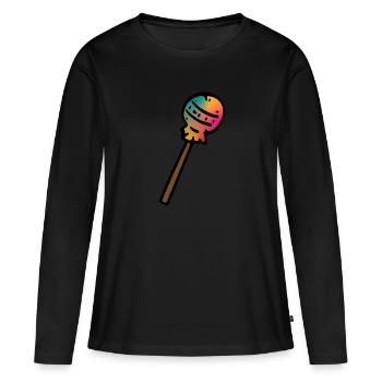Lolli / lollipop colorful - colorful lolli - gift - Women's Premium Organic Long Sleeve Shirt - black - Front - Julia (174cm)