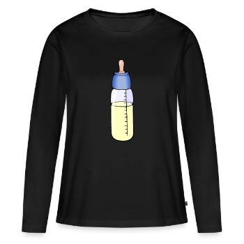 bouteille de lait - T-shirt manches longues Premium bio Femme - noir - Devant - Julia (174cm)