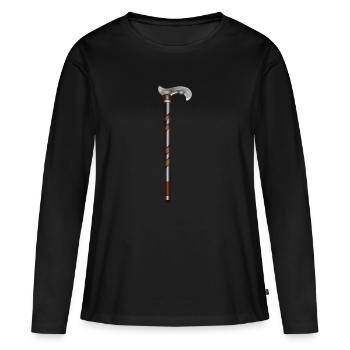 walking stick - Women's Premium Organic Long Sleeve Shirt - black - Front - Julia (174cm)