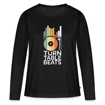 Platine vinyle Beats Music Music DJ DJING Records Icône - T-shirt manches longues Premium bio Femme - noir - Devant - Julia (174cm)