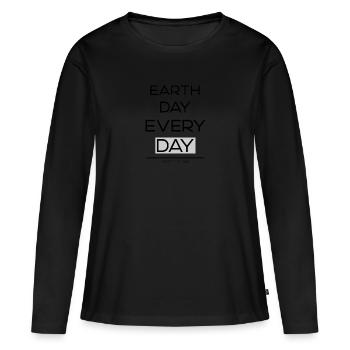 Jour de la Terre tous les jours - Gardez-le propre - T-shirt manches longues Premium bio Femme - noir - Devant - Julia (174cm)
