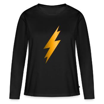 Eclair foudre - T-shirt manches longues Premium bio Femme - noir - Devant - Julia (174cm)