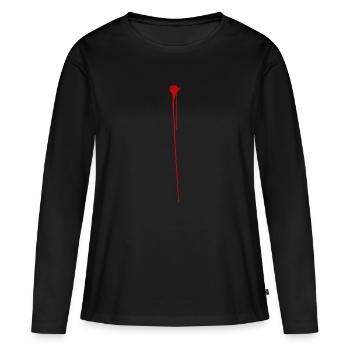 sang - T-shirt manches longues Premium bio Femme - noir - Devant - Julia (174cm)