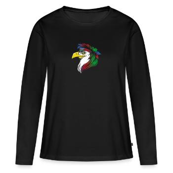Azerbaïdjan - T-shirt manches longues Premium bio Femme - noir - Devant - Julia (174cm)