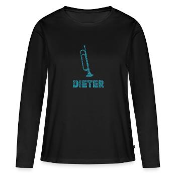 Blasmusik Dieter - Frauen Premium Bio Langarmshirt - Schwarz - Vorne - Julia (174cm)