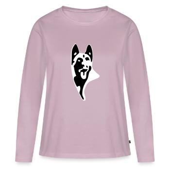 Malinois log - Women's Premium Organic Long Sleeve Shirt - dusky pink - Front - Julia (174cm)
