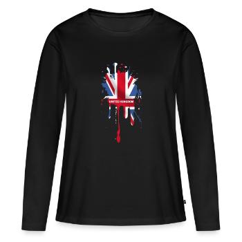 union jack 5 - T-shirt manches longues Premium bio Femme - noir - Devant - Julia (174cm)