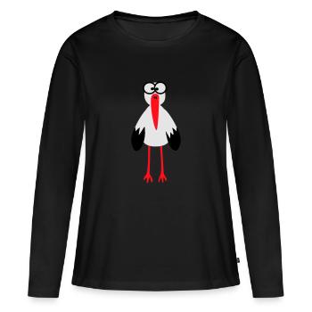 Und wer hats gebracht? - Frauen Premium Bio Langarmshirt - Schwarz - Vorne - Julia (174cm)