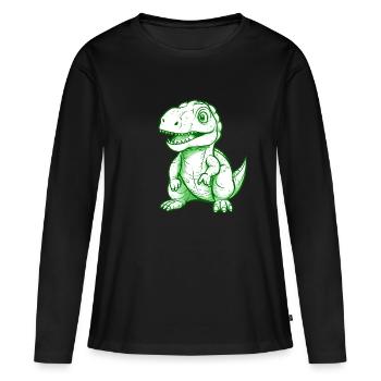 Tyrannosaurus Rex Gift Girls Trex Gift - Women's Premium Organic Long Sleeve Shirt - black - Front - Julia (174cm)