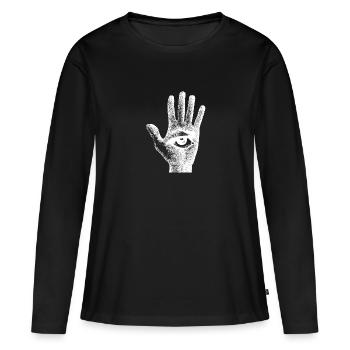 Hand Eye Seeing All - Women's Premium Organic Long Sleeve Shirt - black - Front - Julia (174cm)
