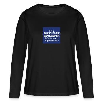 Software Developer - Women's Premium Organic Long Sleeve Shirt - black - Front - Julia (174cm)