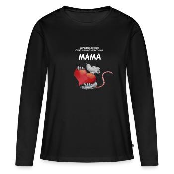 Superheldinnen ohne Umhang nennt man MAMA - Frauen Premium Bio Langarmshirt - Schwarz - Vorne - Julia (174cm)