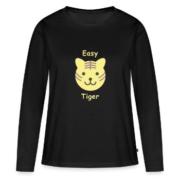 Easy Tiger hell - Frauen Premium Bio Langarmshirt - Schwarz - Vorne - Julia (174cm)