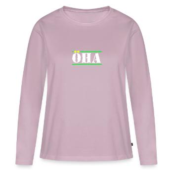 öha weis - Frauen Premium Bio Langarmshirt - Altrosa - Vorne - Julia (174cm)