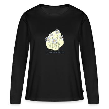 Dessin botanique propre à Jastrun - T-shirt manches longues Premium bio Femme - noir - Devant - Julia (174cm)