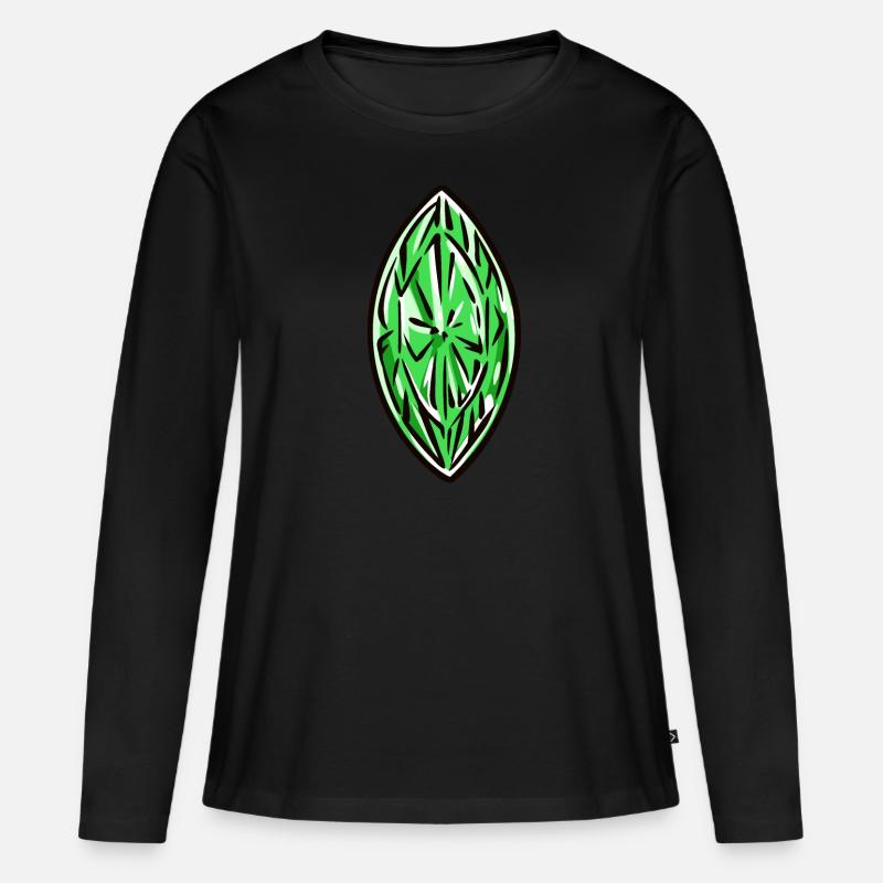 Diamant Edelstein - Frauen Premium Bio Langarmshirt - Schwarz