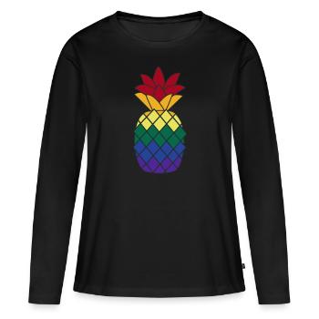 Pineapple - Women's Premium Organic Long Sleeve Shirt - black - Front - Julia (174cm)