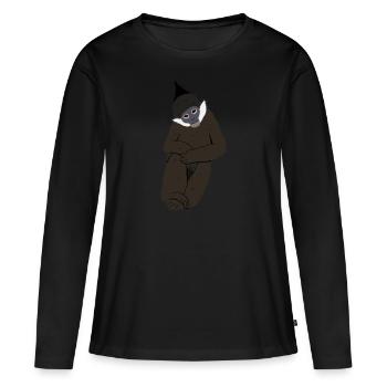 Langur de françois - T-shirt manches longues Premium bio Femme - noir - Devant - Julia (174cm)