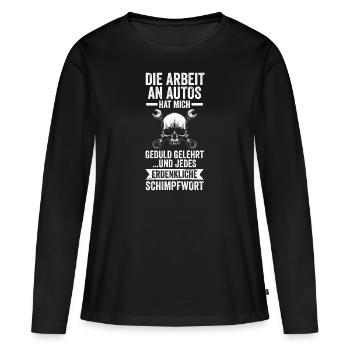 KFZ Mechaniker Automechaniker Schrauber - Frauen Premium Bio Langarmshirt - Schwarz - Vorne - Julia (174cm)