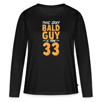 Bald Head Baldness Beard Bald Head - Women's Premium Organic Long Sleeve Shirt - black - Front - Julia (174cm)