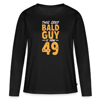 Bald Head Baldness Beard Bald Head - Women's Premium Organic Long Sleeve Shirt - black - Front - Julia (174cm)