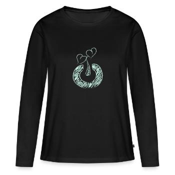 Switch off plant - Women's Premium Organic Long Sleeve Shirt - black - Front - Julia (174cm)