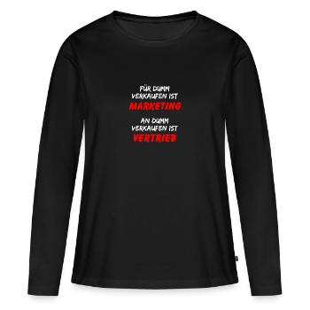 Différence entre marketing et vente - T-shirt manches longues Premium bio Femme - noir - Devant - Julia (174cm)