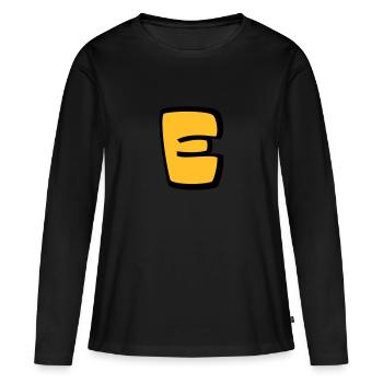 Alphabet E - T-shirt manches longues Premium bio Femme - noir - Devant - Julia (174cm)