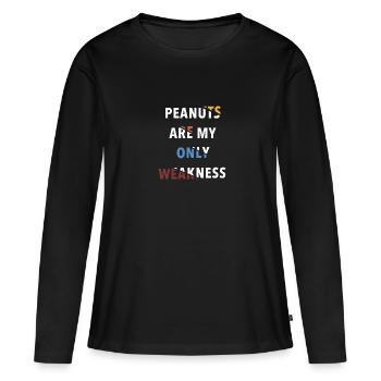 Peanut Allergy Nut Allergy Awareness - Women's Premium Organic Long Sleeve Shirt - black - Front - Julia (174cm)