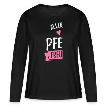 Beste Freundin Pferde Reiten Freundschaft Geschenk - Frauen Premium Bio Langarmshirt - Schwarz - Vorne - Julia (174cm)