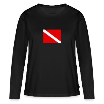 Diving flag - T-shirt manches longues Premium bio Femme - noir - Devant - Julia (174cm)