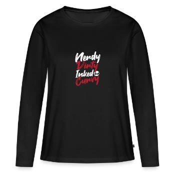 Tattoo Studio Tattoo Artist Nerdy Dirty Inked Curvy - Women's Premium Organic Long Sleeve Shirt - black - Front - Julia (174cm)