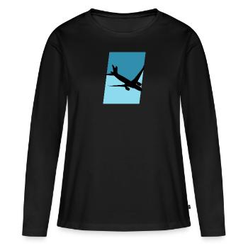 Aérospatiale Aviation Vol - T-shirt manches longues Premium bio Femme - noir - Devant - Julia (174cm)