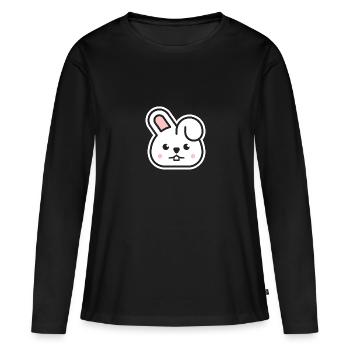 Bunny - Cute Animals for Kids - Black - Women's Premium Organic Long Sleeve Shirt - black - Front - Julia (174cm)