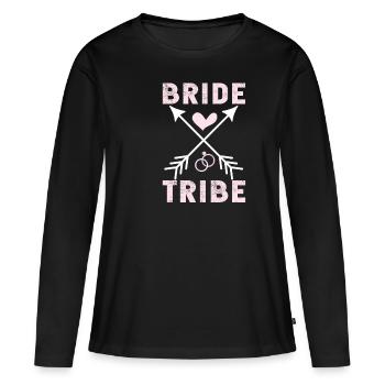 Mariage mariage mariage cérémonie amour idée cadeau - T-shirt manches longues Premium bio Femme - noir - Devant - Julia (174cm)