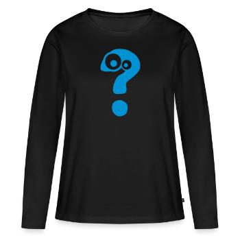 point interrogation oeil 0 - T-shirt manches longues Premium bio Femme - noir - Devant - Julia (174cm)