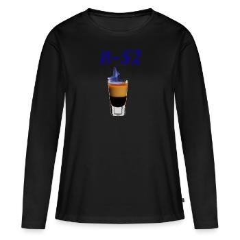B52 - T-shirt manches longues Premium bio Femme - noir - Devant - Julia (174cm)
