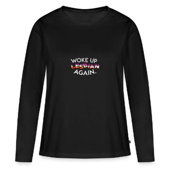Lesben LGBT Pride Lesbian Rainbow Flag - Frauen Premium Bio Langarmshirt - Schwarz - Vorne - Julia (174cm)