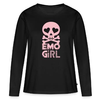 Fille emo ! - T-shirt manches longues Premium bio Femme - noir - Devant - Julia (174cm)